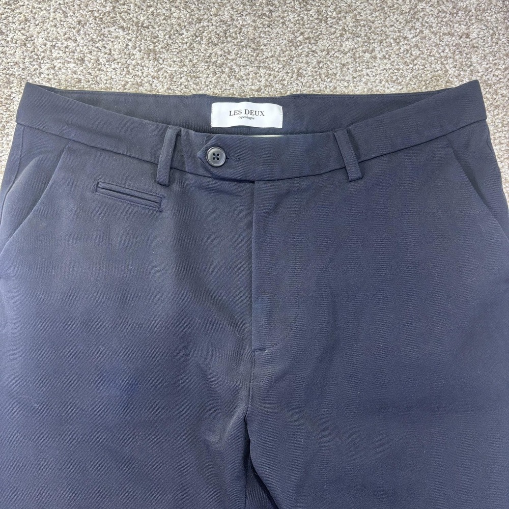 Les Deux‎ Pants Mens 32x30 Blue Slim Fit Dress Tapered Pockets Casual Office